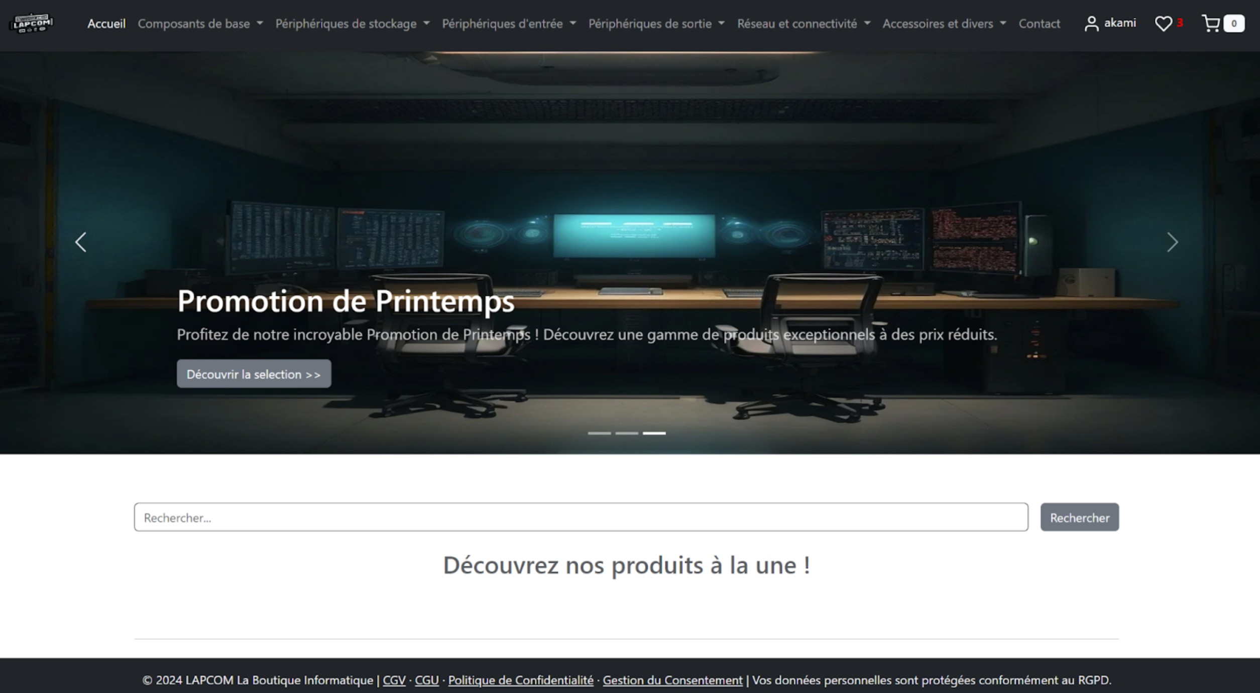 Page d'accueil